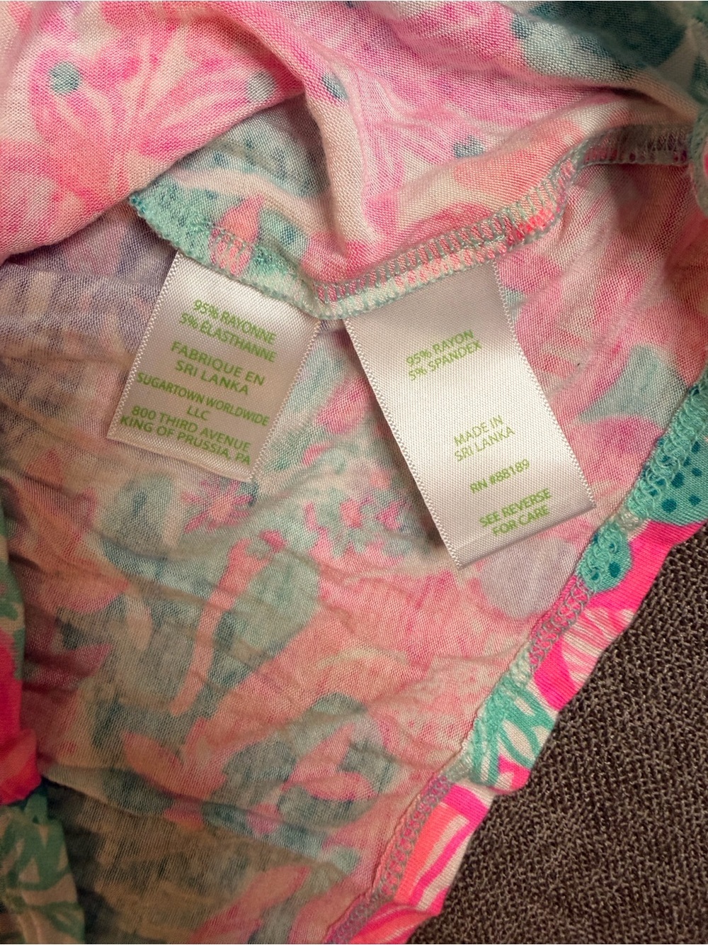 Lilly Pulitzer Vibrant Coral Multicolor Design Scoop Neck Sleeveless Size L - Picture 6 of 7
